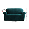 Artiss Sofa Cover 2 Seater Velvet Agate Green Couch Covers