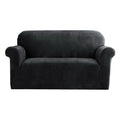 Artiss 2 Seater Sofa Cover Velvet Black Couch Slipcover