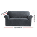 Artiss 2 Seater Sofa Cover Velvet Grey Couch Slipcover