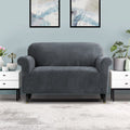 Artiss 2 Seater Sofa Cover Velvet Grey Couch Slipcover