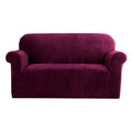 Artiss Sofa Cover 2 Seater Velvet Ruby Red Couch Stretch
