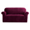 Artiss Sofa Cover 2 Seater Velvet Ruby Red Couch Stretch