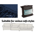 Artiss 2 Seater Sofa Cover Velvet Sapphire Couch Protector