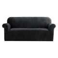 Artiss Sofa Cover 3 Seater Velvet Black Couch Protector