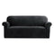 Artiss Sofa Cover 3 Seater Velvet Black Couch Protector