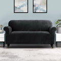 Artiss Sofa Cover 3 Seater Velvet Black Couch Protector