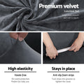 Artiss 3 Seater Sofa Cover Velvet Grey Couch Protector