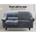 Artiss 3 Seater Sofa Cover Velvet Grey Couch Protector