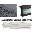 Artiss 3 Seater Sofa Cover Velvet Grey Couch Protector