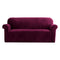 Artiss 3 Seater Sofa Cover Velvet Ruby Red Couch Protector