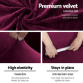 Artiss 3 Seater Sofa Cover Velvet Ruby Red Couch Protector
