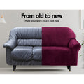 Artiss 3 Seater Sofa Cover Velvet Ruby Red Couch Protector
