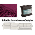Artiss 3 Seater Sofa Cover Velvet Ruby Red Couch Protector