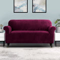 Artiss 3 Seater Sofa Cover Velvet Ruby Red Couch Protector