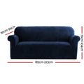 Artiss 3 Seater Sofa Cover Velvet Sapphire Couch Protector