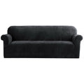 Artiss 4 Seater Sofa Cover Couch Velvet Black