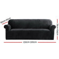 Artiss 4 Seater Sofa Cover Couch Velvet Black