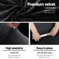 Artiss 4 Seater Sofa Cover Couch Velvet Black