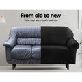 Artiss 4 Seater Sofa Cover Couch Velvet Black