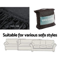 Artiss 4 Seater Sofa Cover Couch Velvet Black