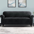 Artiss 4 Seater Sofa Cover Couch Velvet Black