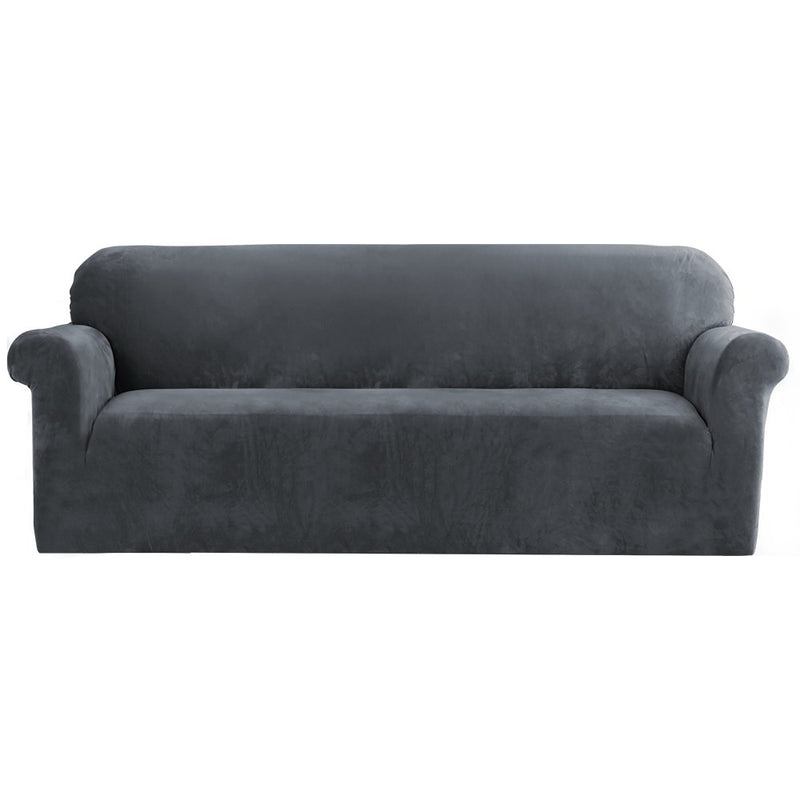 Artiss 4 Seater Sofa Cover Velvet Grey Couch Covers