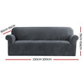 Artiss 4 Seater Sofa Cover Velvet Grey Couch Covers