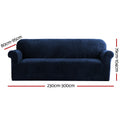 Artiss 4 Seater Sofa Cover Couch Cover Velvet Sapphire Blue