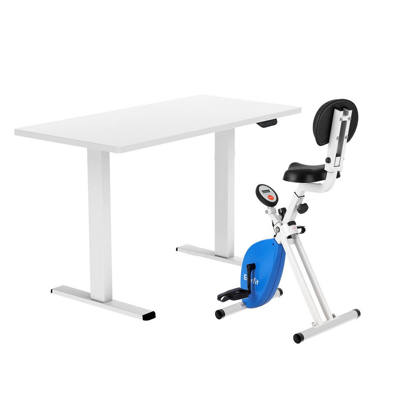 Artiss Automatic Standing Desk 140cm White with Folding X-Bike