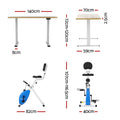 Artiss Standing Desk 140cm with X-Bike Magnetic Resistance Oak