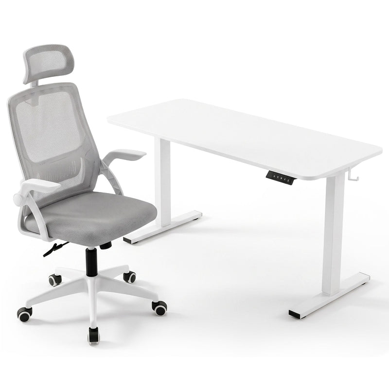 Artiss Standing Desk Office Chair Sit Stand Ergonomic Combo 140cm White