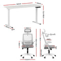 Artiss Standing Desk Office Chair Sit Stand Ergonomic Combo 140cm White