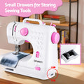 Devanti 12 Stitch Mini Sewing Machine Portable LED Lights Kit