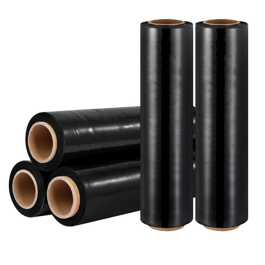 Stretch Film 500mm x 400m Black Shrink Wrap 5 Rolls Pallet