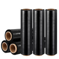 500mm x 400m Stretch Film Shrink Wrap Black 6 Rolls Pallet