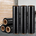 500mm x 400m Stretch Film Shrink Wrap Black 6 Rolls Pallet