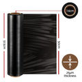 Stretch Film 500mm x 400m Black Shrink Wrap 4 Rolls Pallet