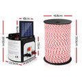 Giantz Solar Fence Energiser 8KM Electric 500M Poly Rope