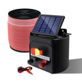 Giantz 3KM Solar Electric Fence Energiser 1200M Poly Tape