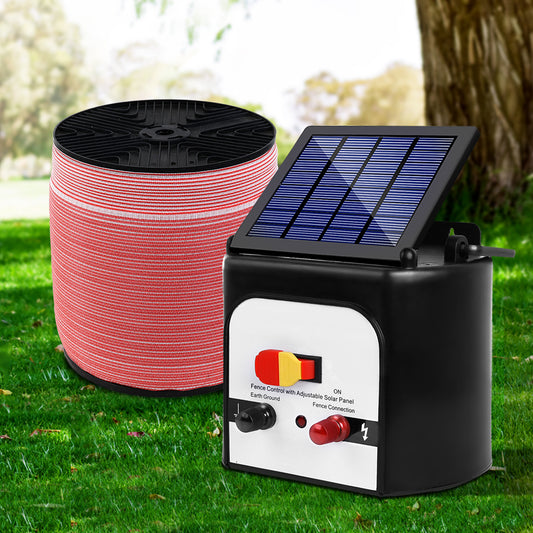 Giantz Solar Electric Fence Energiser 8KM 1200M Poly Tape