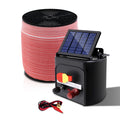 Giantz Solar Fence Energiser 3KM Electric 2000M Poly Tape