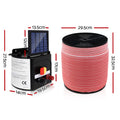 Giantz 5KM Solar Electric Fence Energiser 2000M Poly Tape