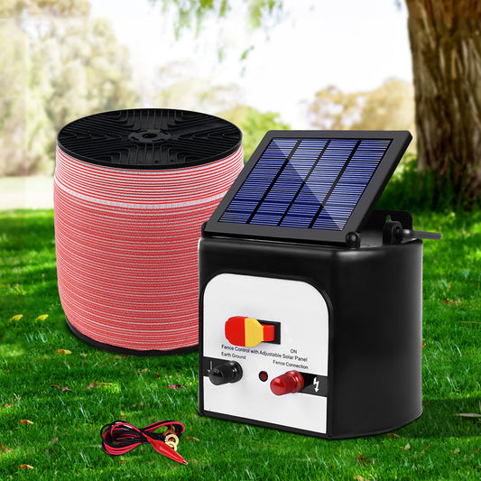Giantz Solar Electric Fence Energiser 8KM 2000M Poly Tape