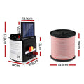 Giantz Solar Fence Energiser 3KM 400M Poly Tape Insulator