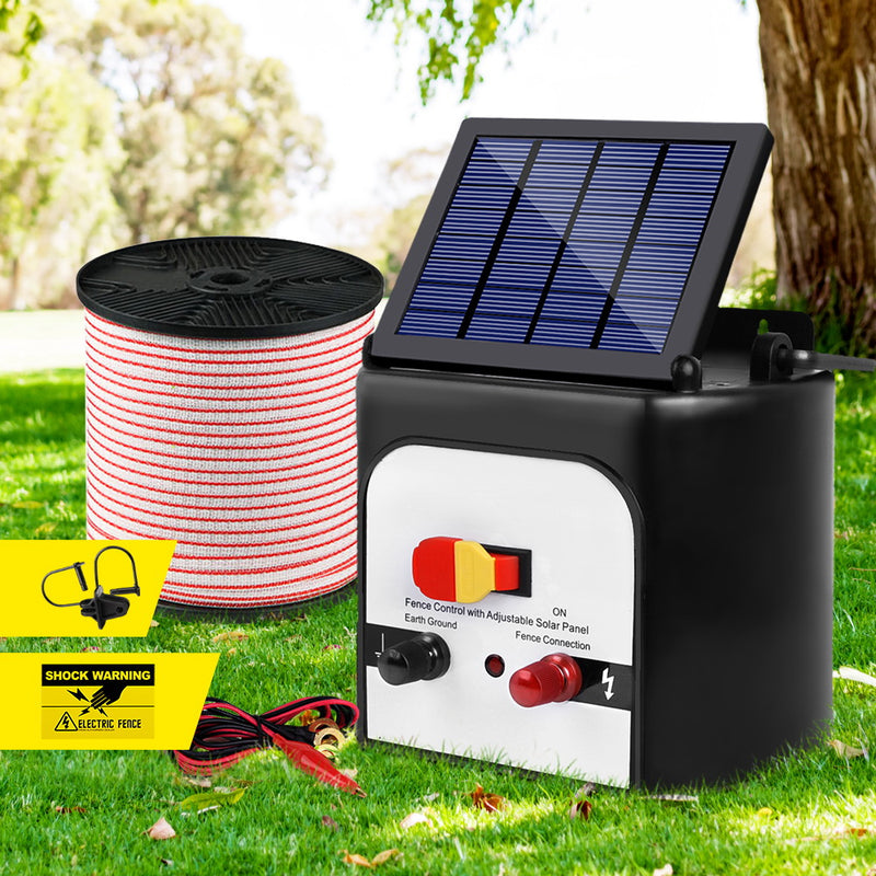 Giantz Solar Fence Energiser 8KM 400M Poly Tape Insulator
