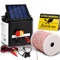 Giantz 3KM Solar Electric Fence Energiser 500M Poly Wire
