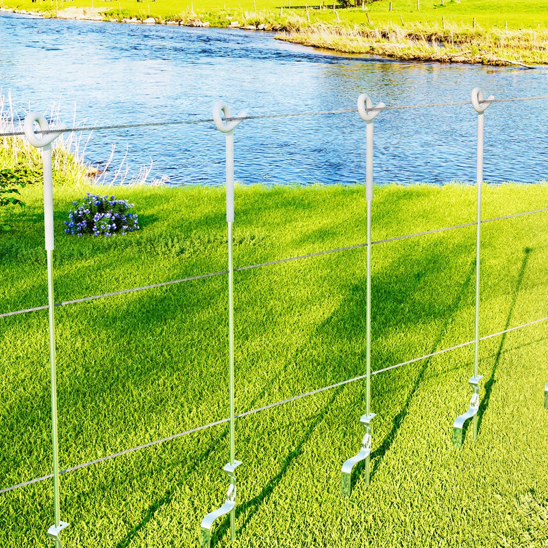 Giantz 20x Electric Fence Pigtail Posts Steel Tape