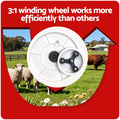 Giantz Electric Fence Reel Geared Portable Polywire White
