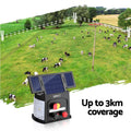 Giantz 3km Electric Fence Energiser Solar 0.1J Pet