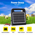 Giantz 5km Solar Electric Fence Energiser 0.15J Farm Animal